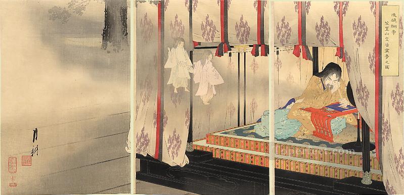 emperor go daigo 1890 Ogata Gekko Ukiyo e Oil Paintings